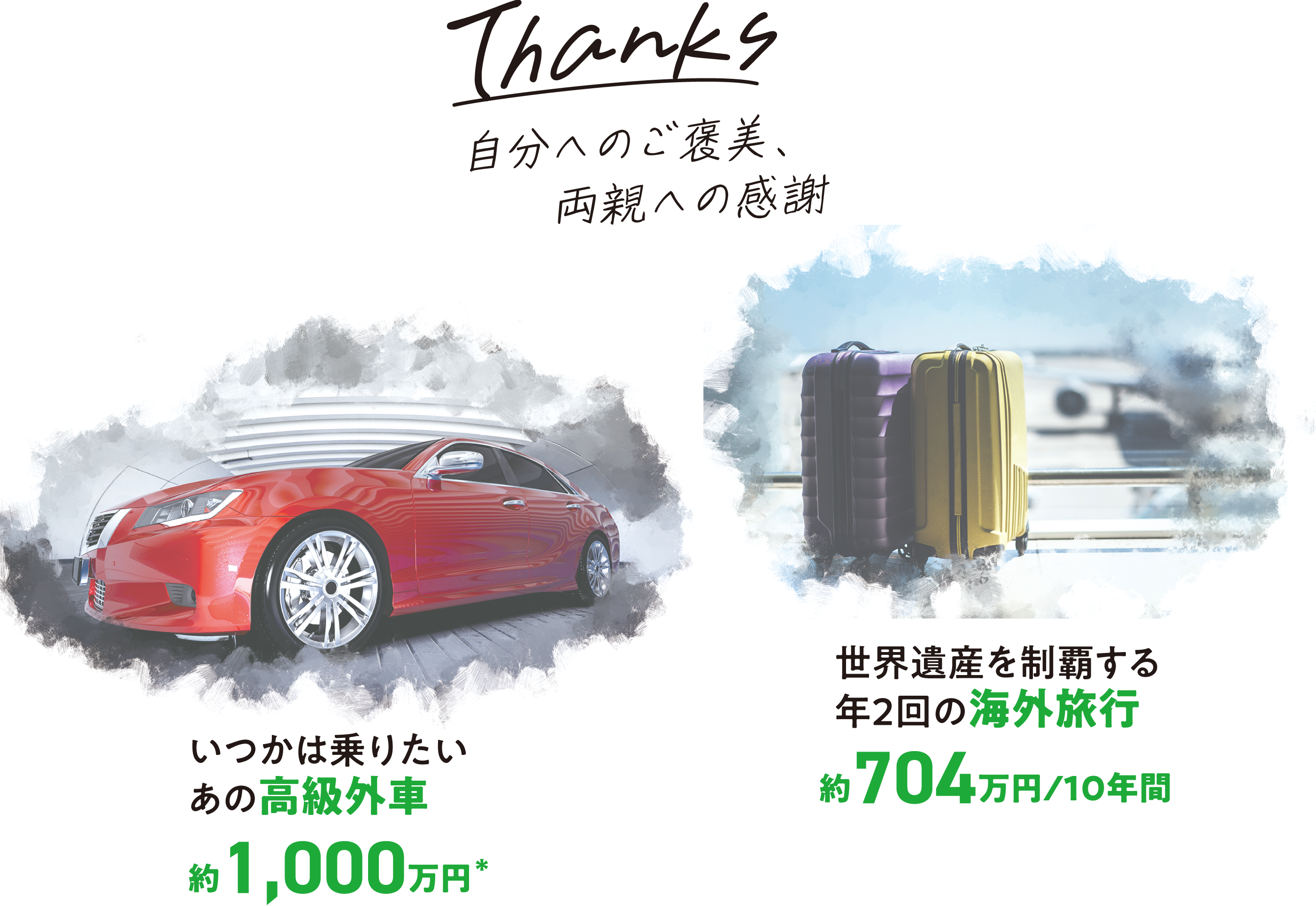 自分へのご褒美、両親への感謝い